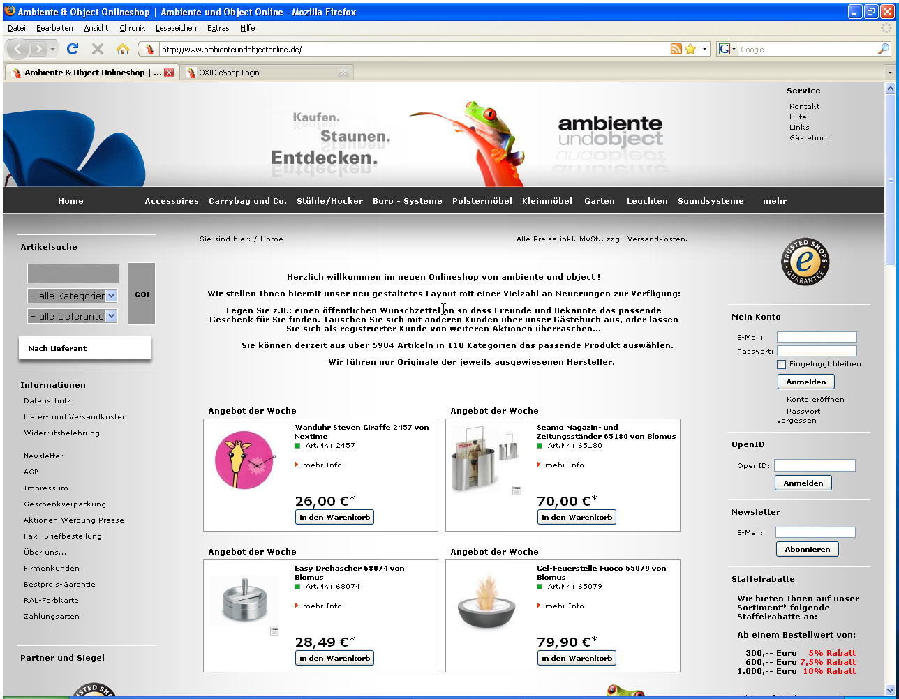 Ambiente und Object online