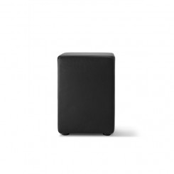 Sitzhocker Pomp Leder schwarz 