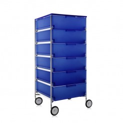 Kartell Mobil Container 6 Schübe mit Rollen kobaltblau 2040L2 