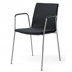 Wiesner Hager Stapelstuhl update_b mit AL, umpolstert, hoher Rücken 6334_263 konfigurierbar 