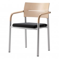 Wiesner Hager Stapelstuhl aluform_3 6431-101 Buche-AL/Sitzpolster konfigurierbar 