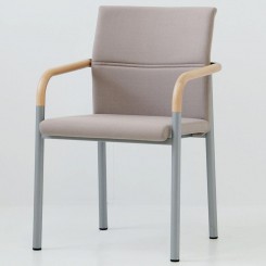 Wiesner Hager Schalenstuhl aluform_3 6435-113 gepolstert, Buche-AL konfigurierbar 