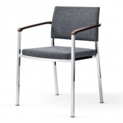 Wiesner Hager Stapelstuhl Sign_2 mit Eiche-AL 6831-703 gepolstert konfigurierbar 