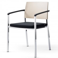 Wiesner Hager Stapelstuhl Sign_2 mit Kunststoff-AL 6832-101 Buche/Sitzpolster, konfigurierbar 