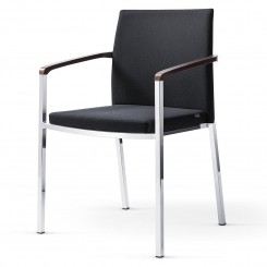 Wiesner Hager Stapelstuhl Sign_2 hoher Rücken/Esche-AL 6834-403 gepolstert, konfigurierbar 