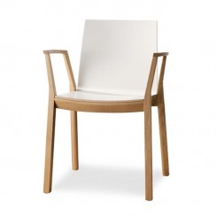 Wiesner Hager arta Stapelstuhl mit AL 6893-700 Eiche/Schichtstoff, konfigurierbar 