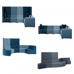 Assmann Consento Modica Sofaserie, modulare Sitzmöbel, optional akustisch wirksam, konfigurierbar 