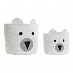 Aufbewahrungskorb 2er Set Baumwolle weiß DC-192063 
