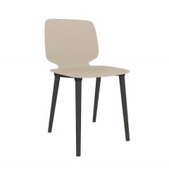 Pedrali Babila Stuhl 2750 mit beiger Sitzschale Esche schwarz, 2 Stück