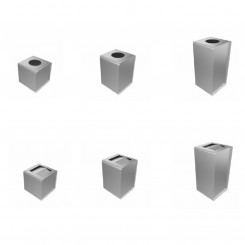 Caimi Prisma Papierkorb, rostfreier Stahl, optional mit Schwingdeckel 