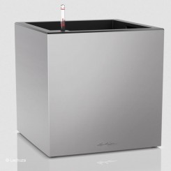Lechuza Pflanzgefäß Canto Premium 40 low silber metallic 13758 