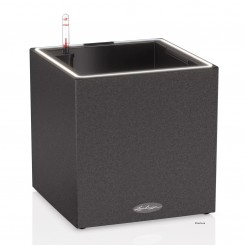 Lechuza Pflanztopf Canto Stone 30 low LED graphitschwarz 13632 