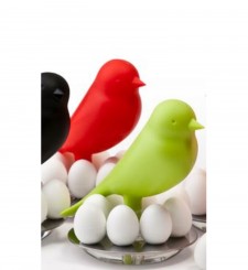 Qualy Spatz Schale mit 8 Ei Magneten rot/weiß QL10096 