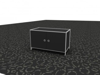 Viasit Grundregalelement mit Türen schwarz System 4 by Viasit 