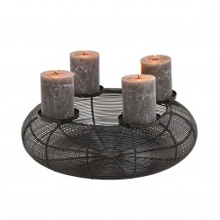 2.WAHL Adventskranz Korb Schwarz aus Metall 