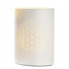 GILDE Porzellan Lampe Lebensblume weiß 20cm 33809 