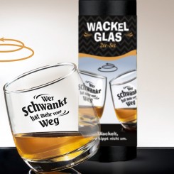 Wackelglas "Wer schwankt hat mehr vom Weg" 2er-Set 60655 