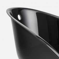 Pedrali Gliss 902 Barhocker mit schwarzer Sitzschale Gestell verchromt, 1 Stück