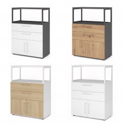 Hammerbacher FlexWall Set 3OH mit Türen 1OH, Schub, Rahmen, konfigurierbar 