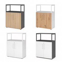 Hammerbacher FlexWall Set 3OH mit Türen 2OH, Rahmen, konfigurierbar 