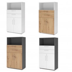 Hammerbacher FlexWall Set 4OH, mit Türen 2OH, Schub, konfigurierbar 