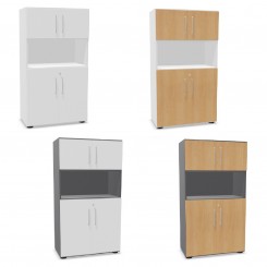 Hammerbacher FlexWall Set 4OH, mit Türen 2OH, Türen 1OH, konfigurierbar 