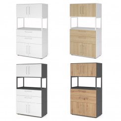 Hammerbacher FlexWall Set 4OH, mit Türen 1OH, Schub, Rahmen, konfigurierbar 