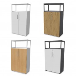 Hammerbacher FlexWall Set 4OH, mit Türen 3OH, Rahmen, konfigurierbar 