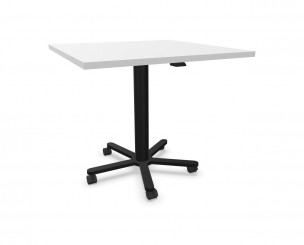 Hammerbacher Säulenhubtisch mit quadratischer Tischplatte 0,80m x 0,80m 