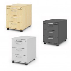 Hammerbacher Rollcontainer Solid 10HE, AC30 konfigurierbar 