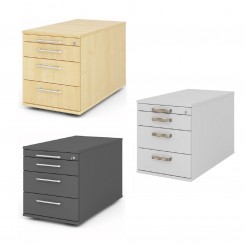 Hammerbacher Rollcontainer Solid 9HE, TC30 tief, konfigurierbar 