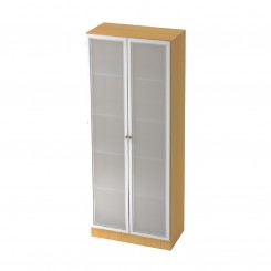Hammerbacher Solid Schrank 5OH Höhe 200 cm, Breite 80 cm, Glastüren konfigurierbar 