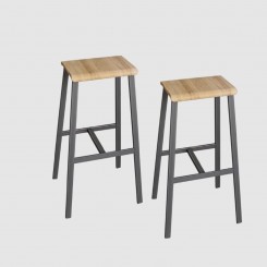 Hammerbacher Barhocker 2er Set Industrieoptik VSMP1/F/T, konfigurierbar 