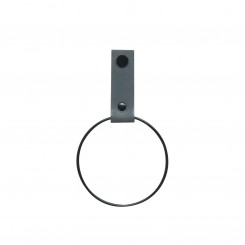 HANDLES and more Handtuchring Handtuchhalter Leder Grösse S dunkelgrau 