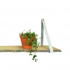 HANDLES and more Regalstützen Regalbänder Regalhalter Leder 2er Set weiß 