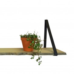 HANDLES and more Regalstützen Regalbänder Regalhalter Leder 2er Set schwarz 