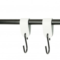 HANDLES and more S-Kleiderhaken Leder Aufhänger Grösse S 2er Set weiß 