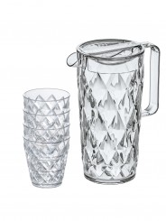 Koziol Kanne CRYSTAL 1,6l mit 4 Becher 250ml 4007535 
