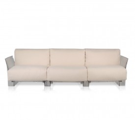 Kartell Pop Outdoor Sofa 3-Sitzer Sunbrella taubengrau 704322 