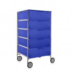 Kartell Mobil Container 5 Schübe mit Rollen kobaltblau 2034L2 