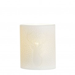 GILDE Porzellan Lampe Ellipse Hirsch weiß 20cm 32823 