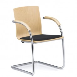 L&C Stendal Freischwingerstuhl Athos durchgehende Sitzschale, gepolstert 442-4 