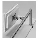 Manade LCD Halterung mit Arm für Tragegestell in silbergrau 