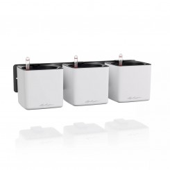 Lechuza Green Wall Home Kit, 3x Cube Premium 14, Komplettset weiß matt 13540 