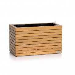 Lechuza Pflanztopf PALO Natural Wood 80 wide low Komplettset Eukalyptusholz 