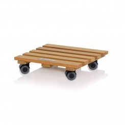 Lechuza Rollenuntersetzer PALO Natural Wood quadratisch, 28 cm, Eukalyptusholz 