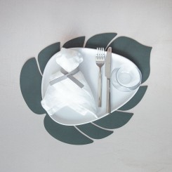 Lind DNA Tischset Monstera Leaf L 35x42cm Nupo dunkelgrün 989953 
