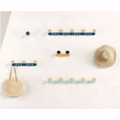 Manade Olea Wandhaken, Wandgarderobenleiste mit 2, 3, oder 5 Holzhaken, konfigurierbar 