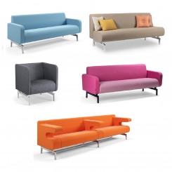 Materia Point Loungemöbel Serie niedrig SA410, optional akustisch, konfigurierbar 