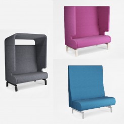 Materia Point Loungemöbel Serie hoch SA510, optional akustisch, konfigurierbar 